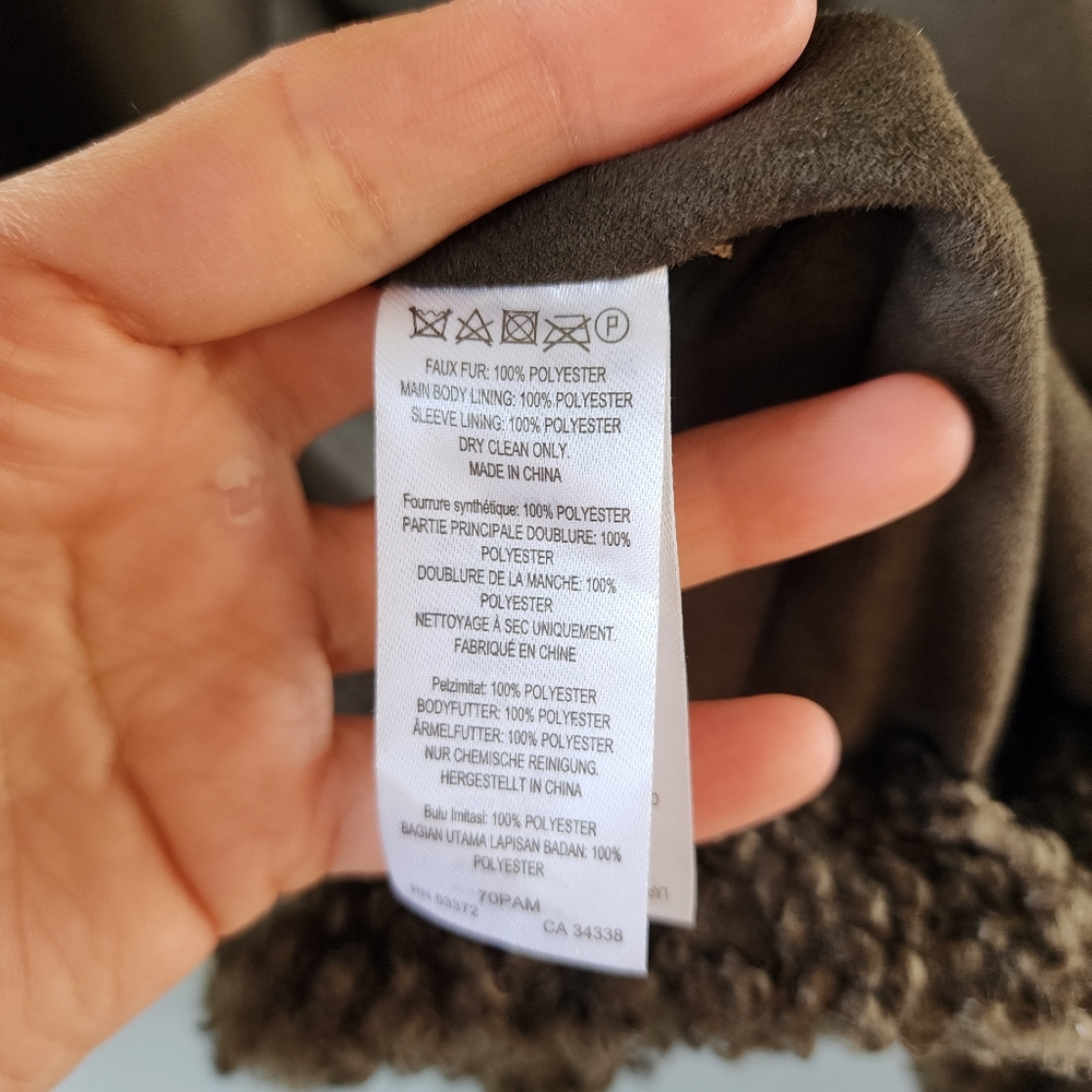 French Connection Irenea Dark Green Teddy Faux Fur Jacket - Picture 8 of 11